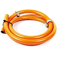 Plastire 12010469 Manguera butano con Abrazadera- Naranja- 150.00x1.50x1.50 cm